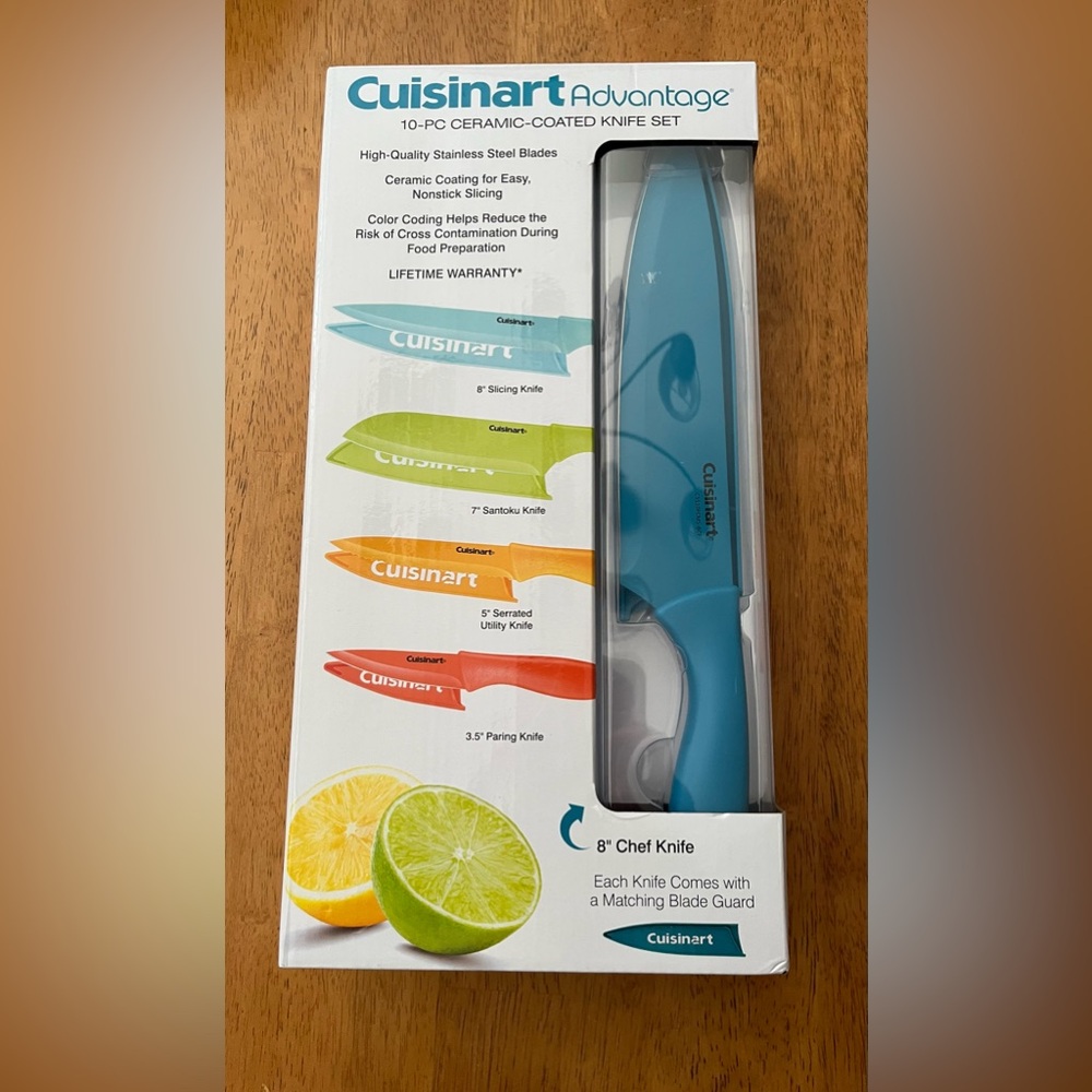Cuisinart 10 piece Multicolor ceramic coated Knife Set - Picture 1 of 5